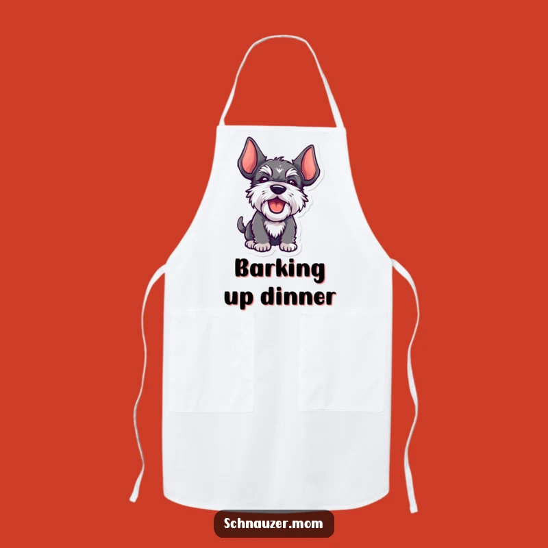 Funny Kawaii Schnauzer Apron - Kitchen Dog Art, Great Gift