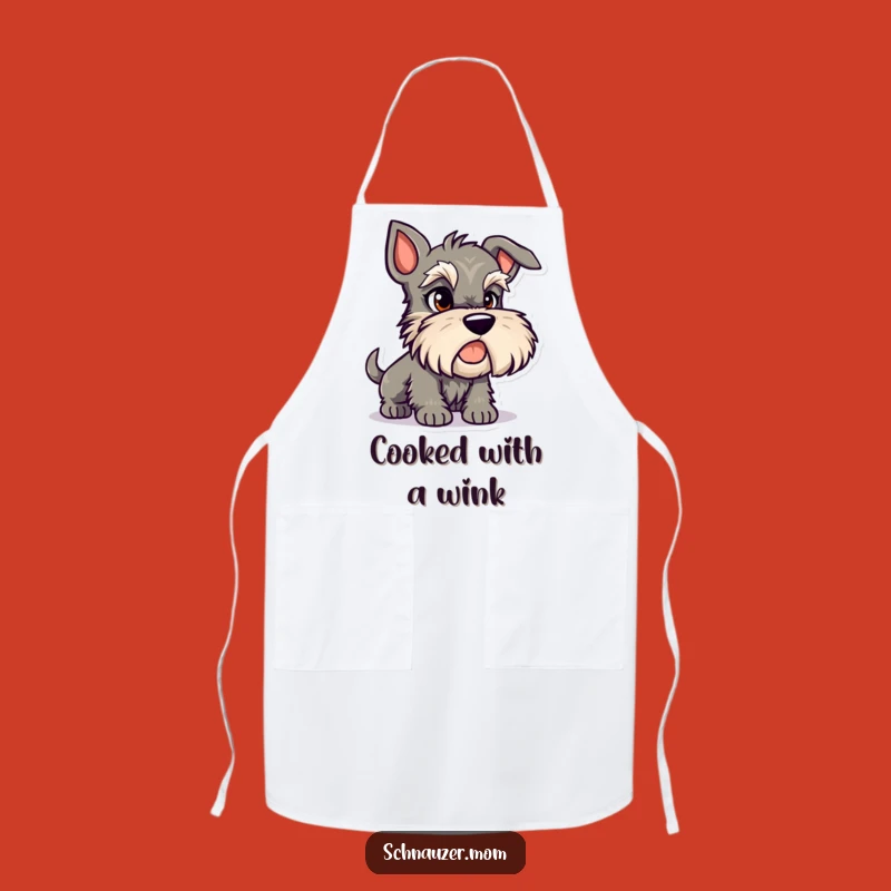 Funny Mischievous Schnauzer Apron: Cook with Canine Cunning and Charm!