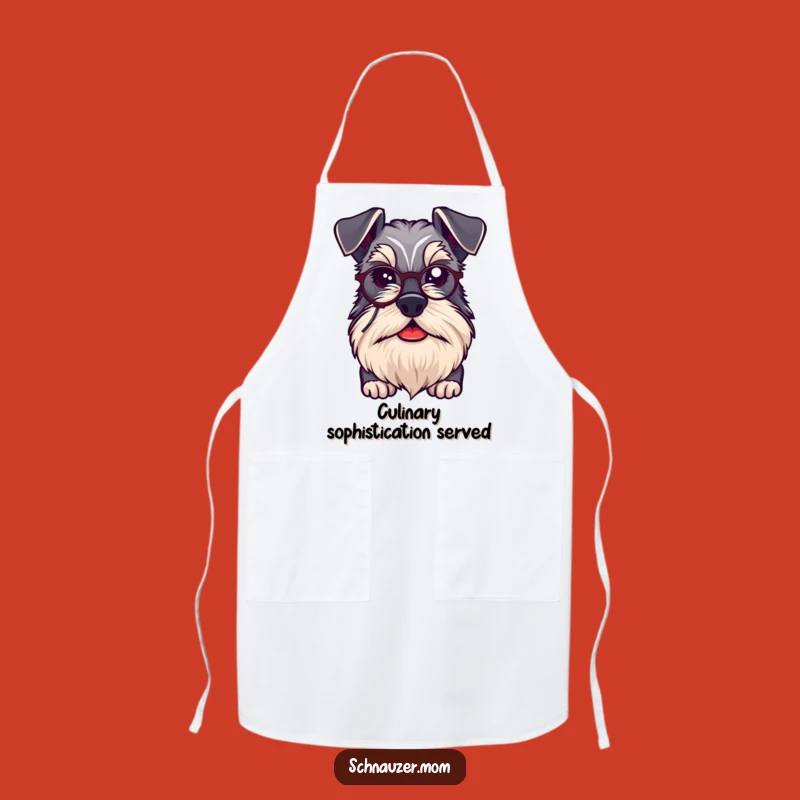 Funny Schnauzer Monocle Apron - Dapper Dog Kitchen Fun Gift