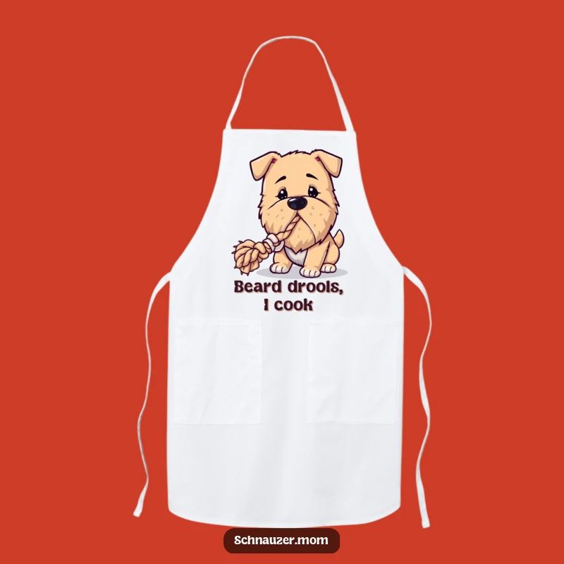 Funny Bearded Dog Apron: Playful Rope Tugger for a Hilarious Cooking Companion!