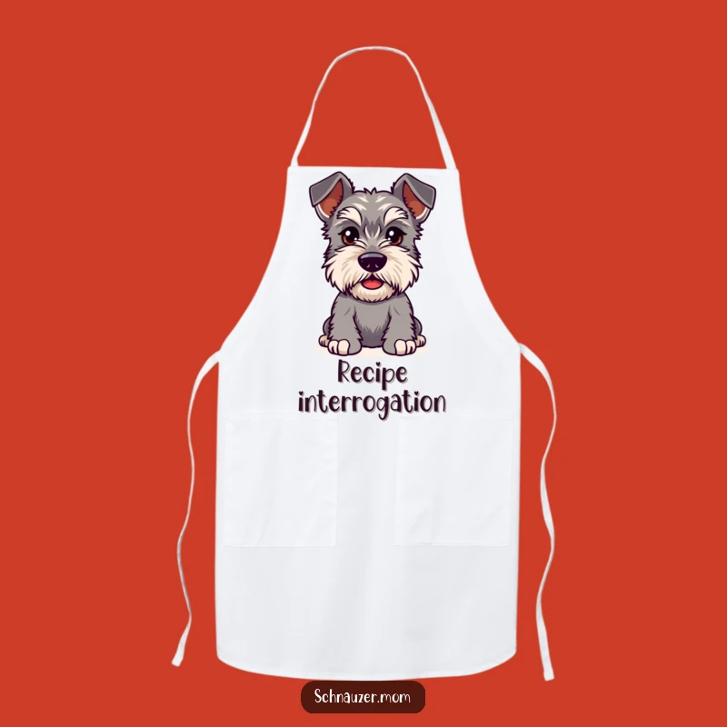 Funny Kawaii Schnauzer Apron: Curious Chef's Helper for Kitchen Investigations