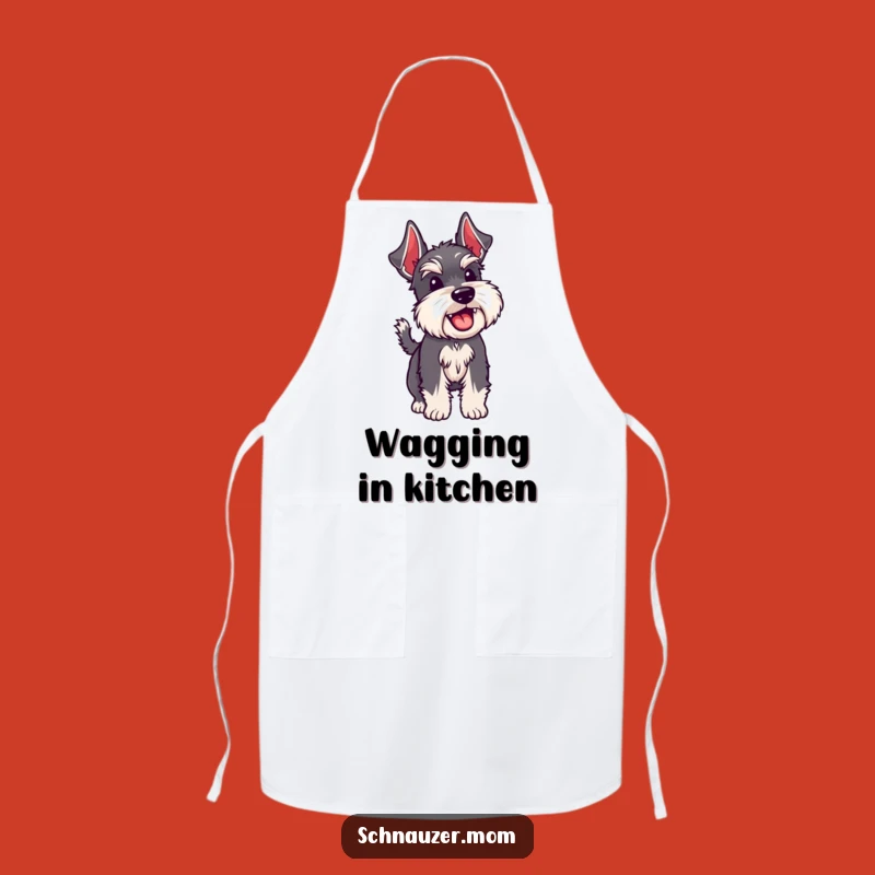 Funny Schnauzer Wagging Tail Apron - Cook with Happy Energy