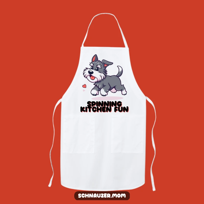 Funny Kawaii Schnauzer Apron - Dizzy Tail Chase Kitchen Gift