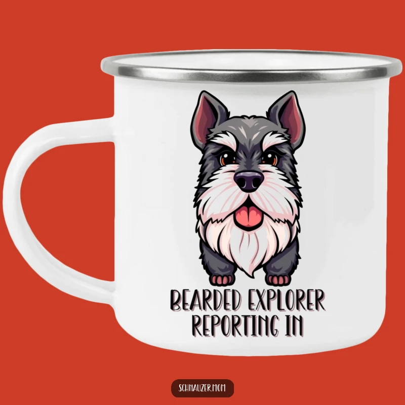 Durable Funny Distinguished Schnauzer Beard Camping Mug - Outdoor Proud Gift.