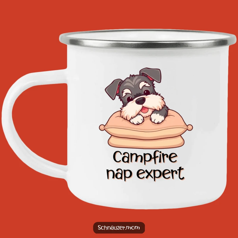 Funny Schnauzer Sigh Camping Mug: Enjoy Your Brew with This Relaxed Dog Design
