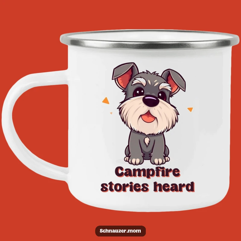Durable Funny Kawaii Schnauzer Camping Mug: Head Tilt Listening Dog, Outdoor Gift