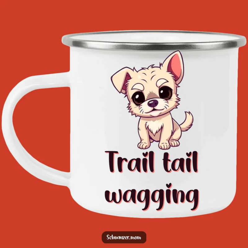 Funny Camping Mug: Expressive Eyebrows Dog for Your Hilarious Outdoor Adventures!