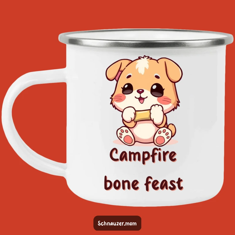Funny Enamel Camping Mug: Glee Bone Character, Perfect Outdoor Gift