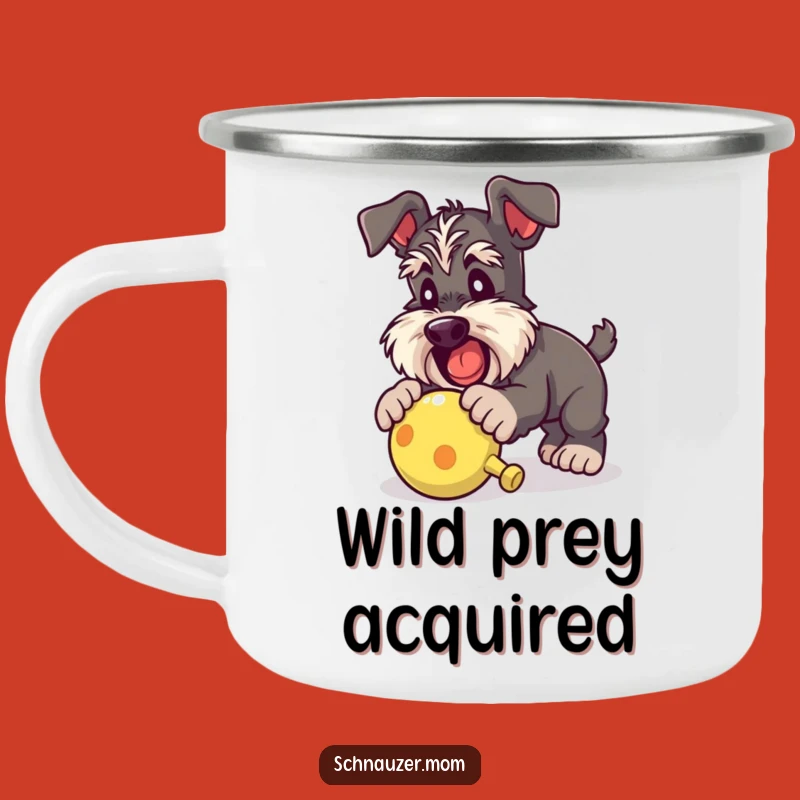 Funny Pouncing Schnauzer Lady Toy Camping Mug: Adventure Play Gift