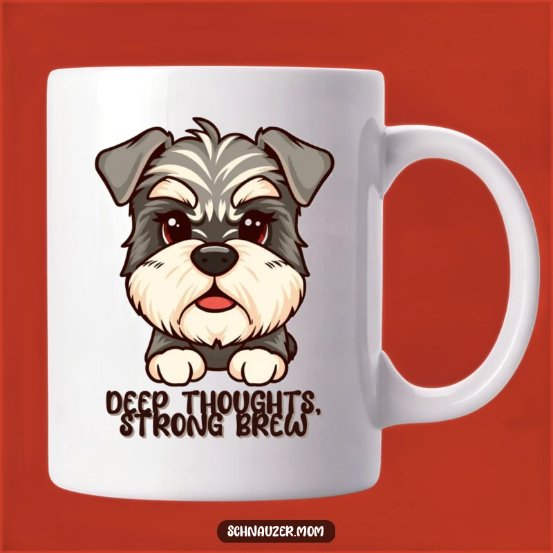 Funny Thoughtful Schnauzer Mug: Bushy Eyebrow Humor, Perfect Gift for Dog Lovers