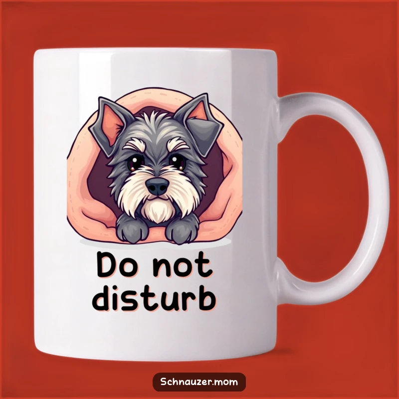 Funny Kawaii Schnauzer Mug - Cozy Blanket Peek Gift for Dog Lovers