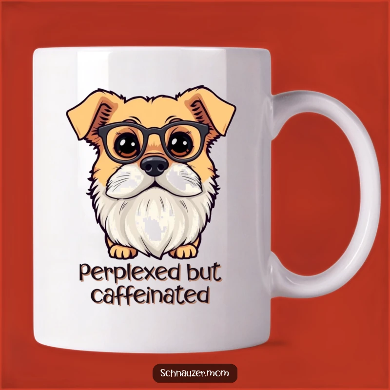 Funny Bearded Scholar Dog Mug - Tiny Spectacles Curious Pup Gift