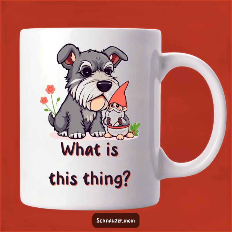 Funny Curious Schnauzer Gnome Sniff Mug - Gnome Lover Dog Gift Idea!