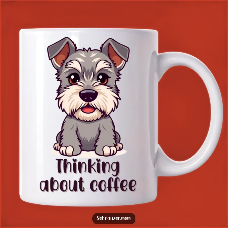Funny Kawaii Schnauzer Mug: Curious Brows, Playful Pup Gift for Coffee Lovers