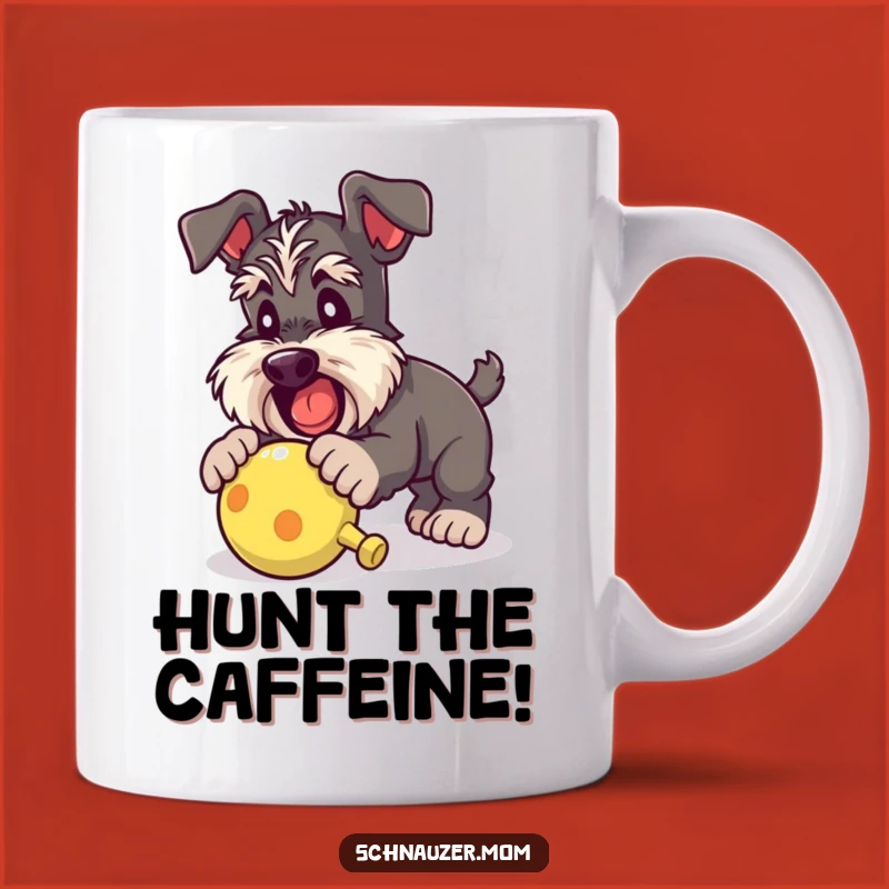 Funny Pouncing Schnauzer Lady Toy Mug: Playful Canine Gift Idea