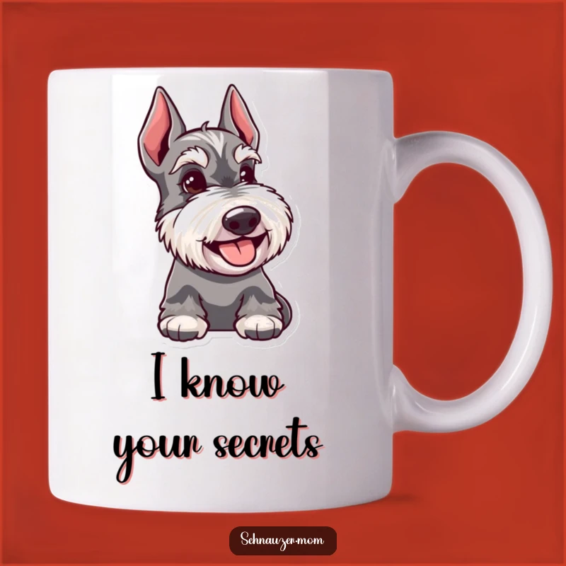 Funny Schnauzer Knowing Glance Mug: Happy Pup's Secret Keeper Gift