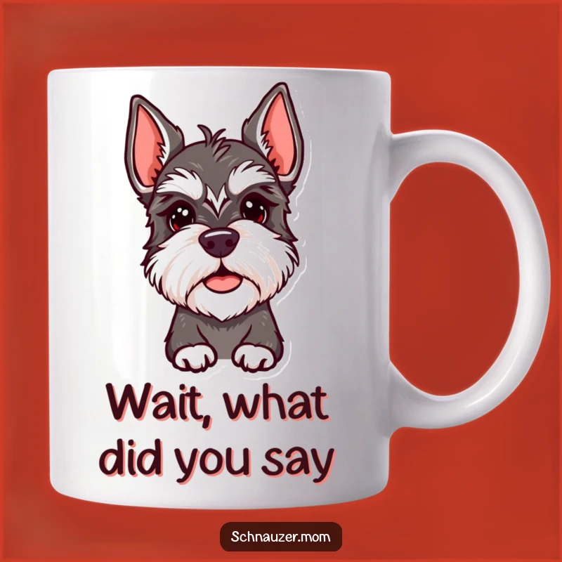 Funny Schnauzer Lady Mug - Quizzical Head Tilt, Adorable & Humorous Gift