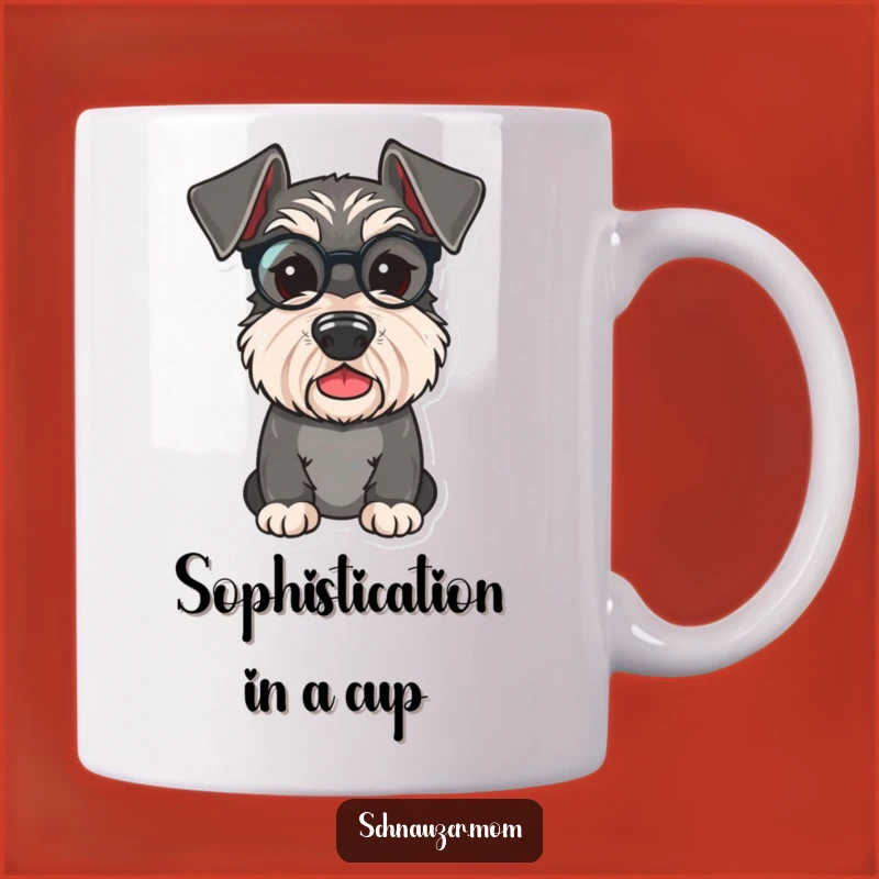 Funny Schnauzer Monocle Mug - Distinguished & Playful Dog Lover Gift