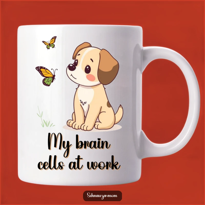Funny Dog Watching Butterfly Mug - Adorable Alert Pup Gift for Dog Lovers