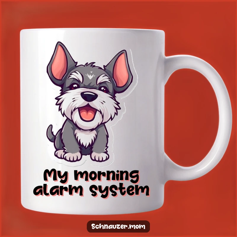 Funny Kawaii Schnauzer Barking Mug - Adorable Dog Art, Perfect Gift