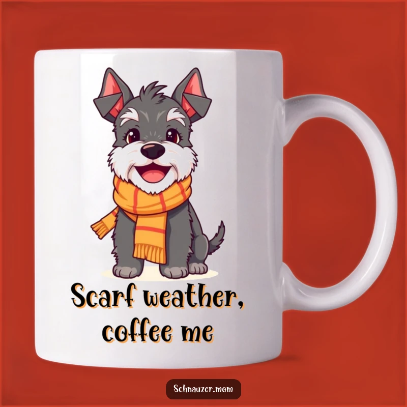 Funny Schnauzer Scarf Smile Mug: Delighted Dog Design, Perfect Cheerful Gift for Dog Lovers
