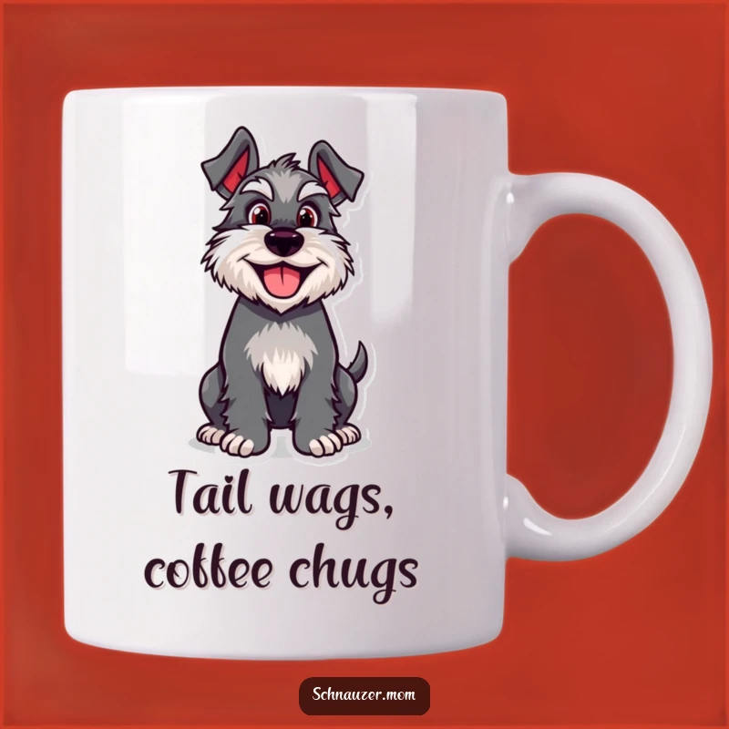 Funny Happy Schnauzer Wagging Tail Mug: The Perfect Dog Lover Gift!