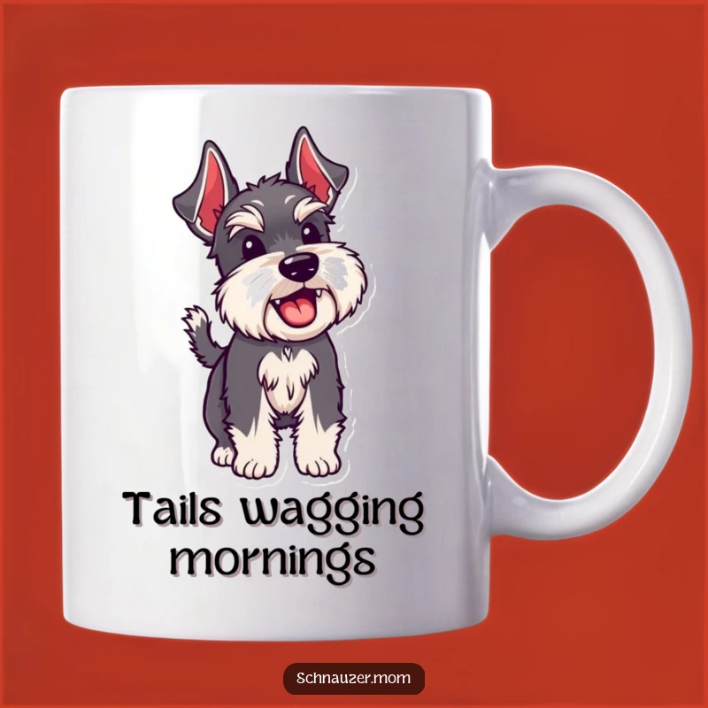 Funny Schnauzer Wagging Tail Mug - A Joyful Gift for Dog Lovers