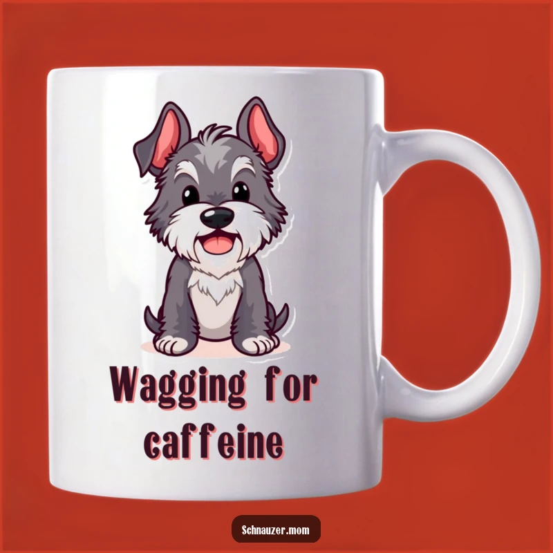 Funny Kawaii Schnauzer Comical Pose Mug - Cheerful Dog Gift