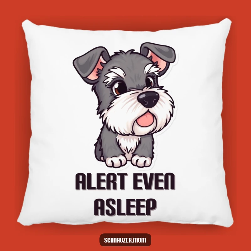 Cozy Funny Alert Schnauzer Ears Pillow - Observant Dog Decor Gift.