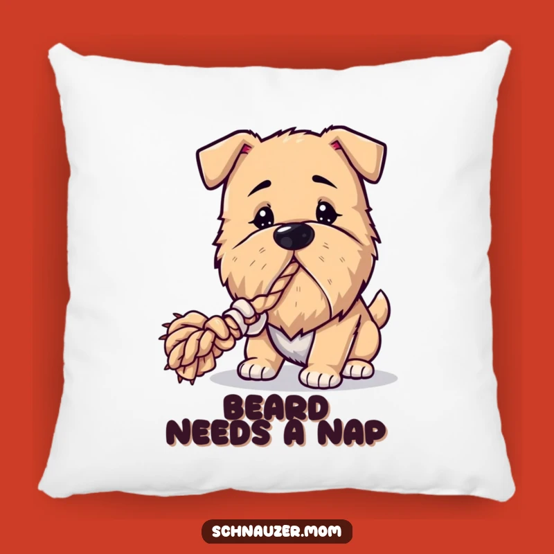Funny Bearded Dog Pillow: Playful Rope Tugger Comfort for a Hilarious Home Accent!