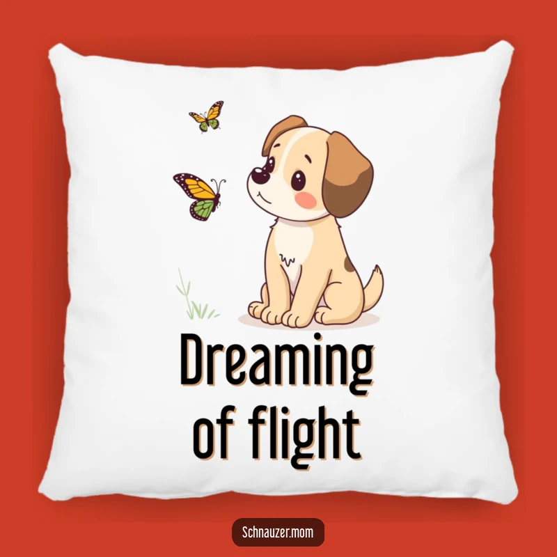 Funny Dog Butterfly Pillow - Soft & Humorous Accent for Cozy Spaces