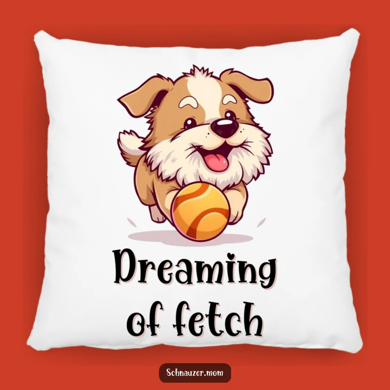 Funny Fluffy Beard Dog Ball Chase Pillow - Cozy Playful Pup Cushion