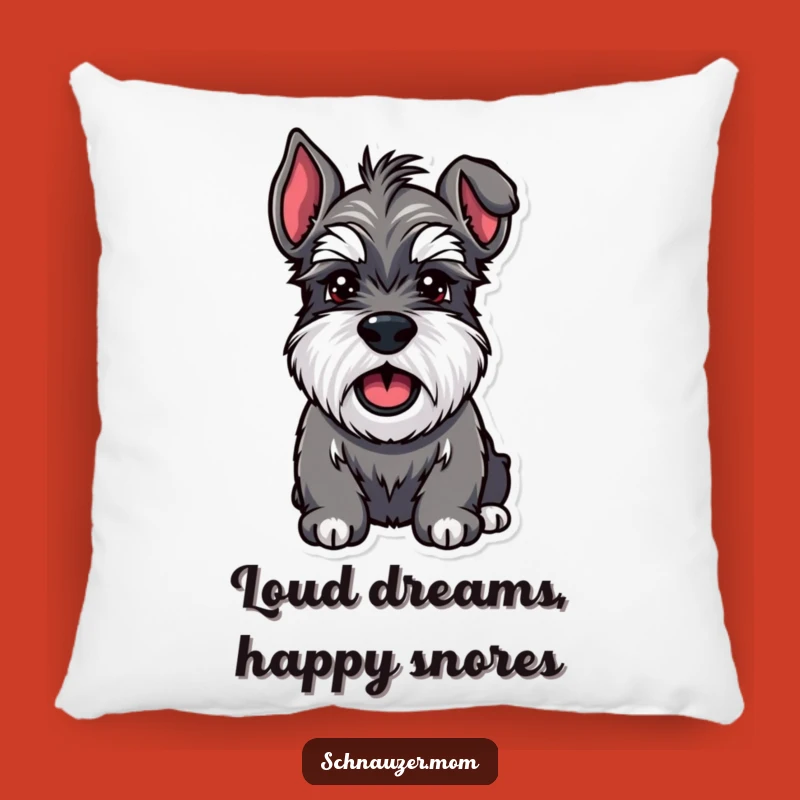 Funny Schnauzer Happy Bark Pillow - Comfy Canine Accent
