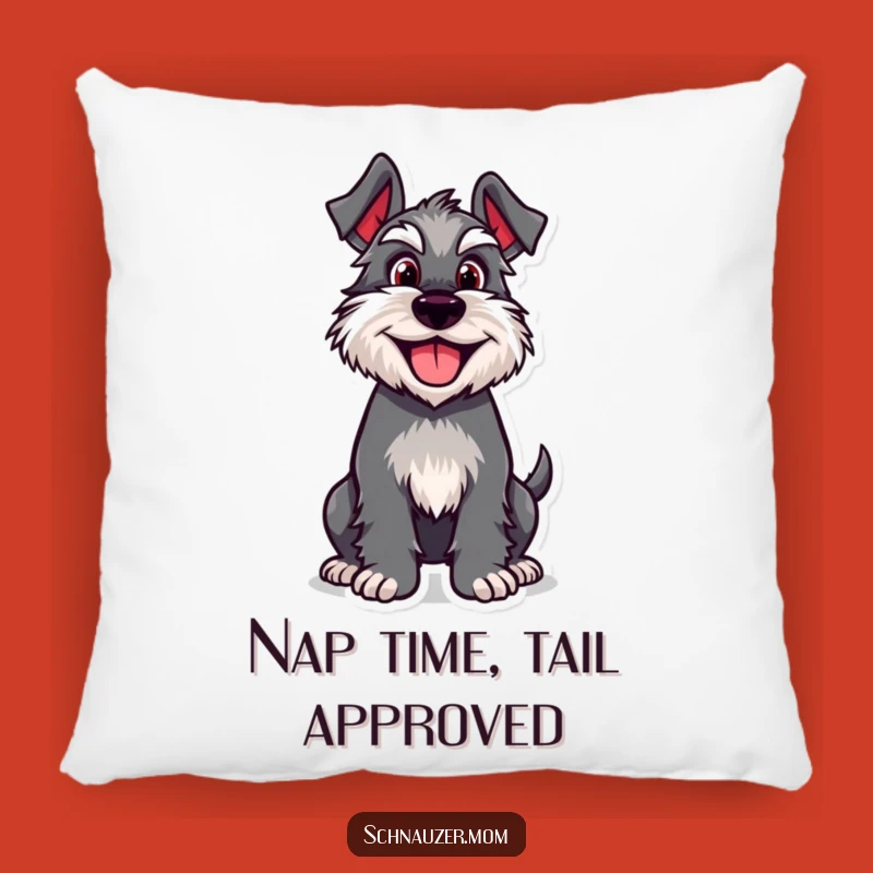 Funny Schnauzer Tail Wag Pillow: Cozy Comfort and Hilarious Dog Decor!
