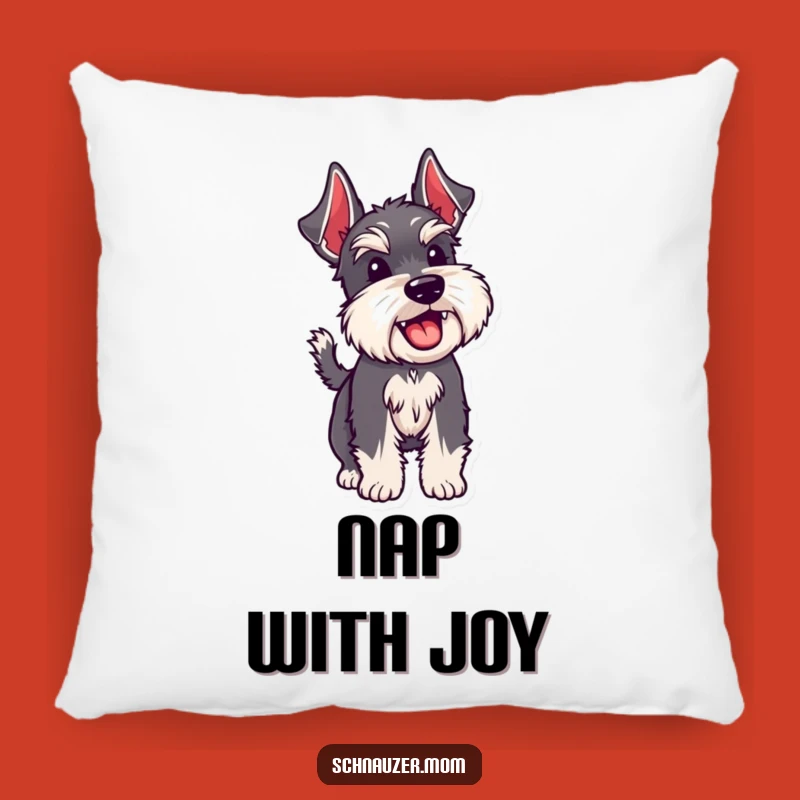 Funny Schnauzer Wagging Tail Pillow - Cozy Comfort with a Wag