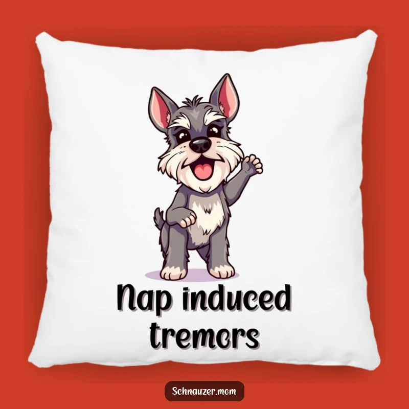 Funny Schnauzer Lady Pillow: Excited Shake, Comfy & Humorous Accent