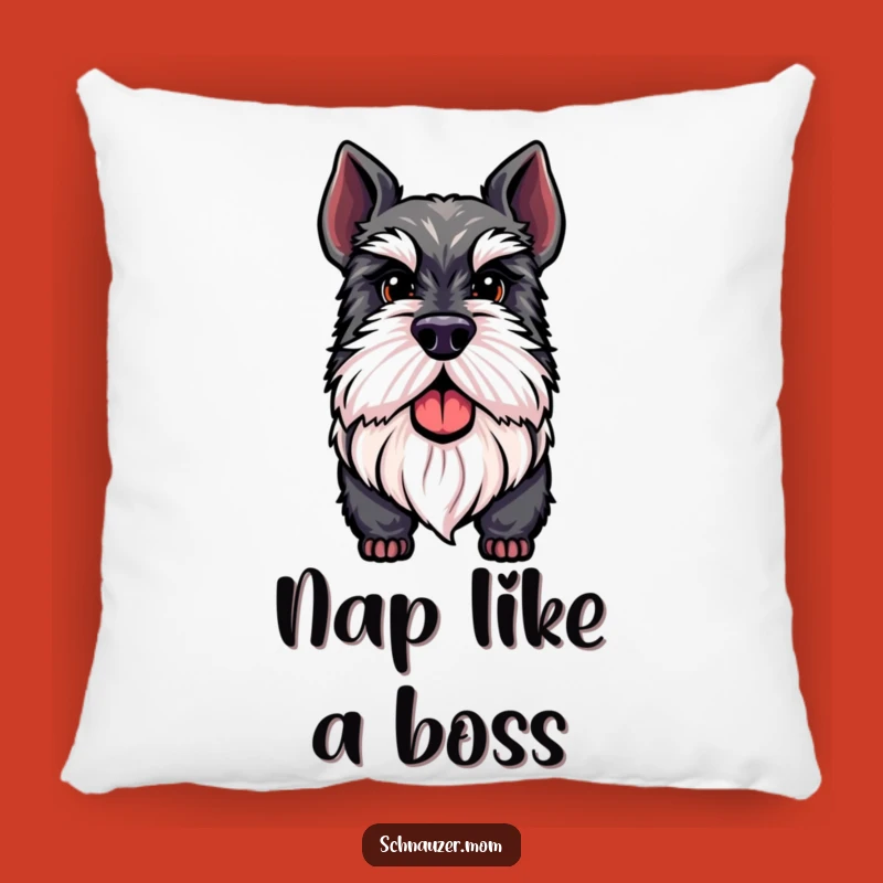 Cozy Funny Distinguished Schnauzer Beard Pillow - Proud Home Decor Gift.