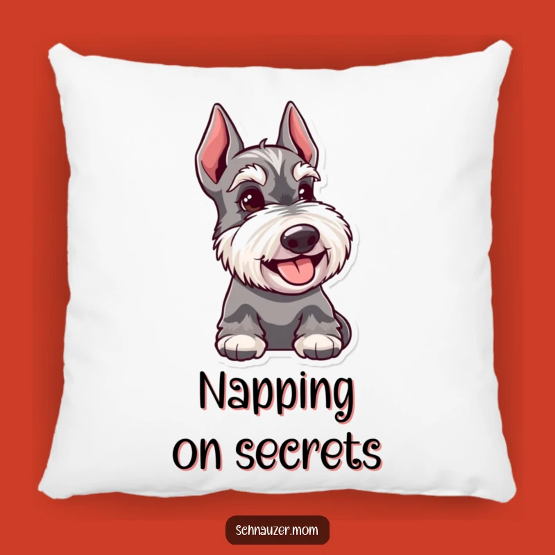 Funny Schnauzer Pillow: Cozy Knowing Glance, Happy Companion