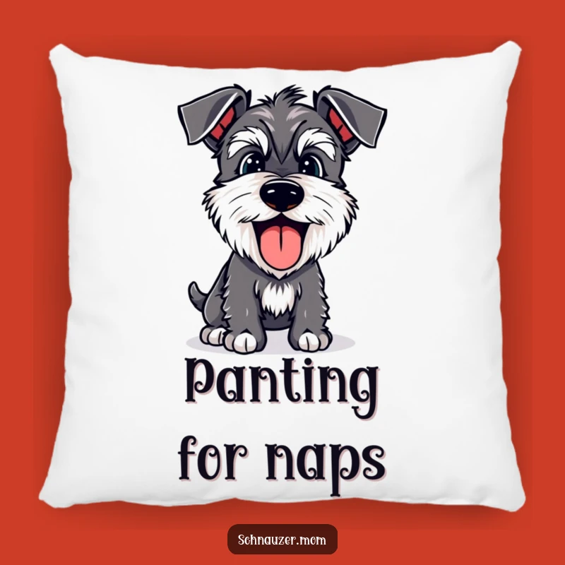Soft Funny Schnauzer Panting Pillow: Happy Dog's Joyful Breath