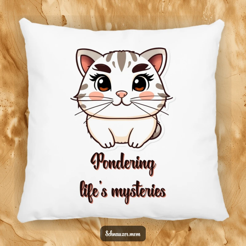 Funny Pillow accentuating a distinguished character's face, highlighting prominent bushy eyebrows and whiskers for a humorous and comforting touch.
