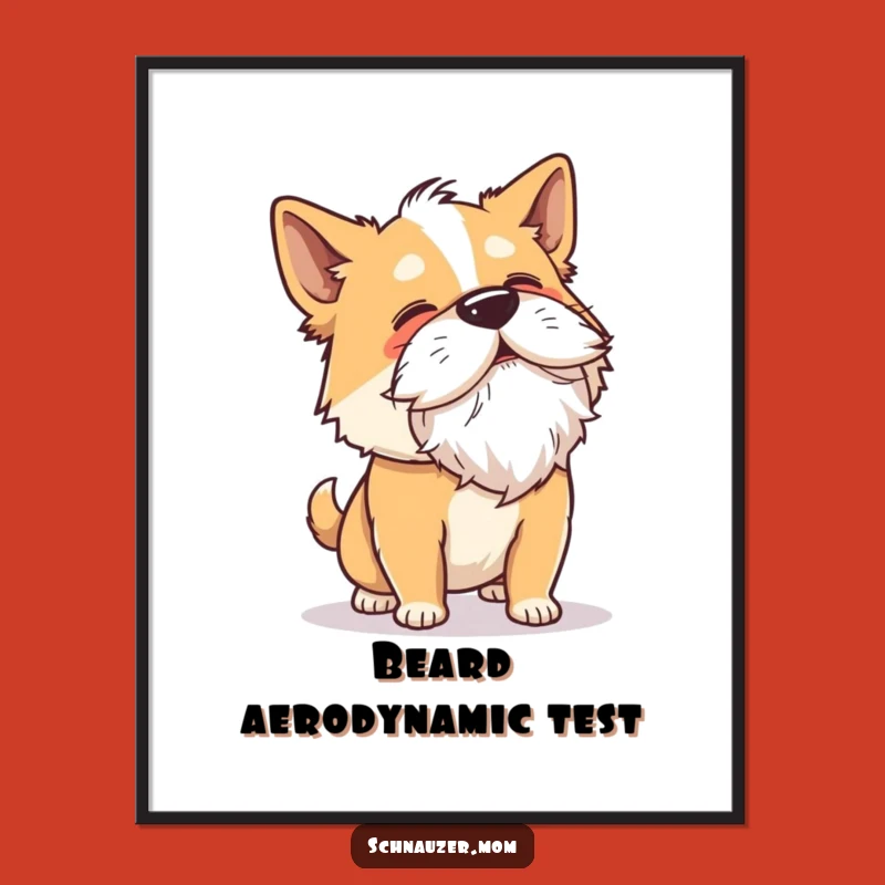 Funny Dog Digital Print: Shaking Dog and Flying Beard for Instant Humorous Decor!