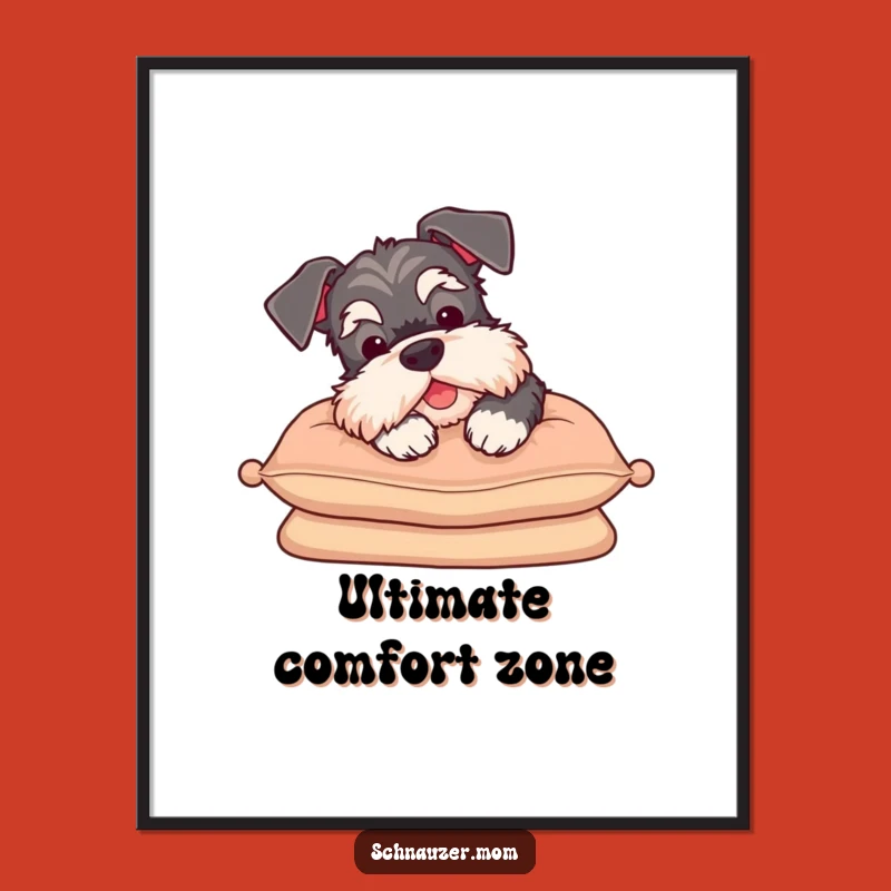 Funny Schnauzer Sigh Digital Art: Instant Calm with Printable Relaxed Dog Pose