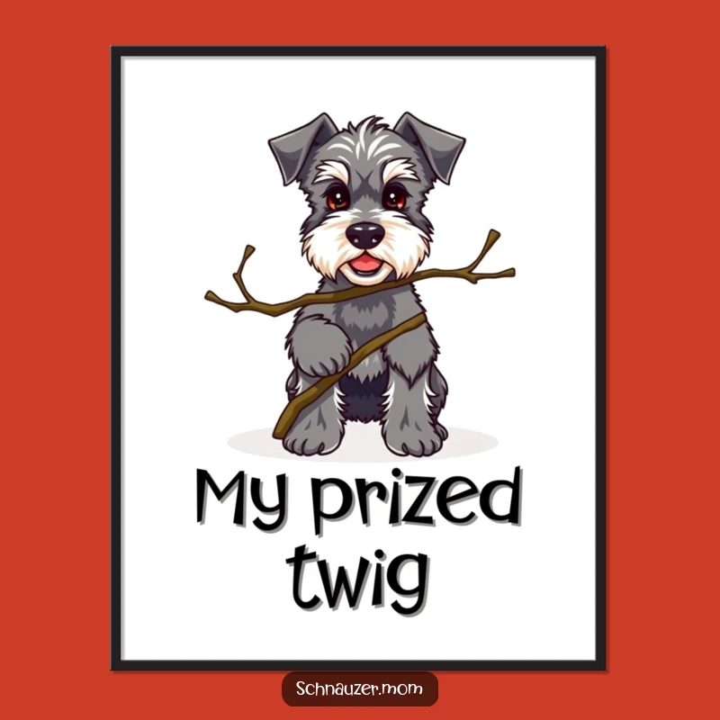Funny Kawaii Schnauzer Twig Art Print - Instant Proud Decor