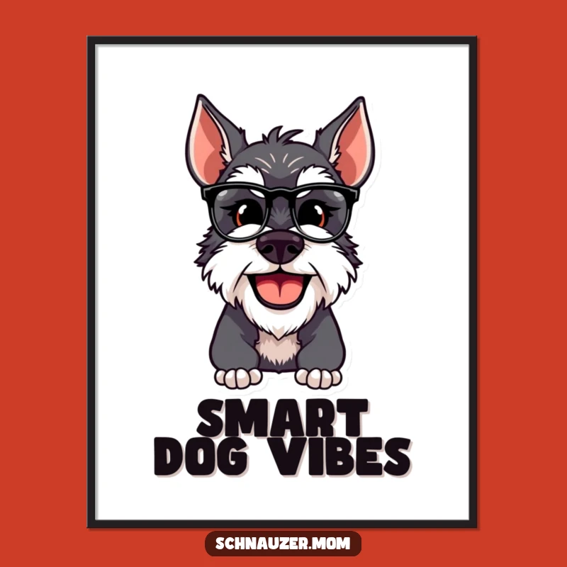 Funny Schnauzer Dog Adjusting Spectacles Digital Art - Instant Smart Decor