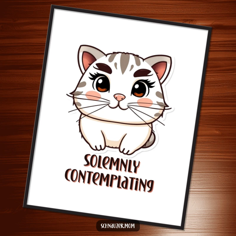 Funny Digital Art Print of a distinguished character's face, emphasizing large bushy eyebrows and whiskers for a humorous and sophisticated visual.