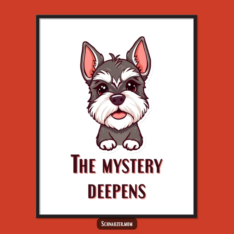 Funny Schnauzer Lady Digital Print - Quizzical Tilt, Instant Thoughtful Art