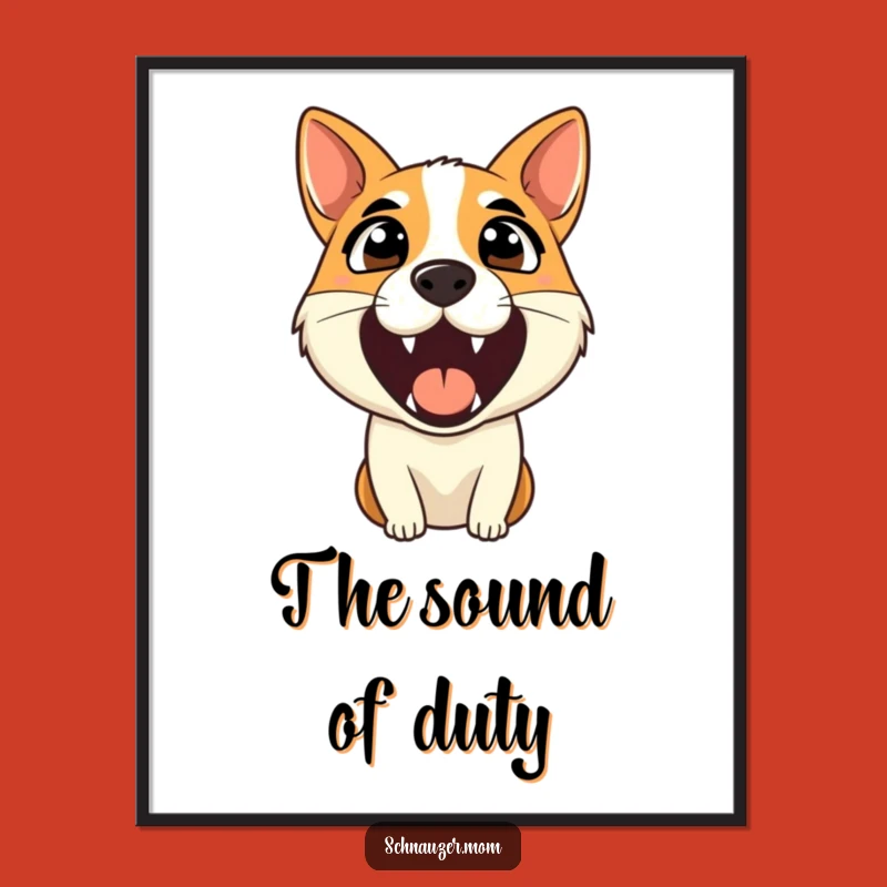 Funny Alert Dog Bark Digital Art - Instant Hilarious Watchful Download