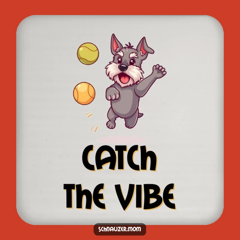 Funny Schnauzer Dog Coaster: Playful Pup Guards Your Drinks