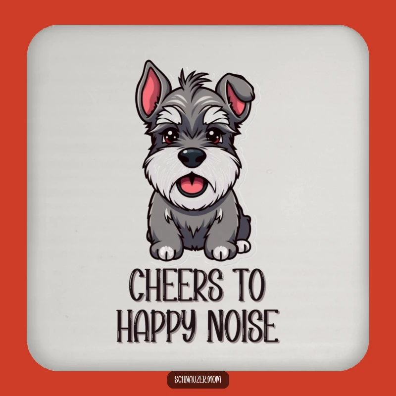 Funny Schnauzer Happy Bark Coaster - Protect Surfaces with a Smile