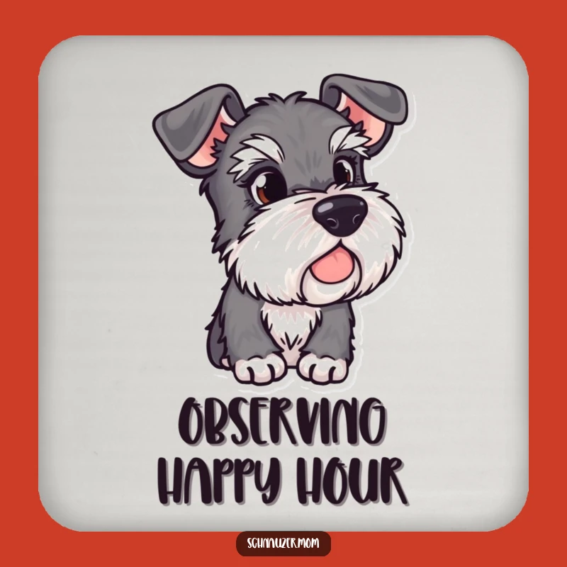 Funny Alert Schnauzer Ears Coaster Set - Observant Surface Protection Gift.